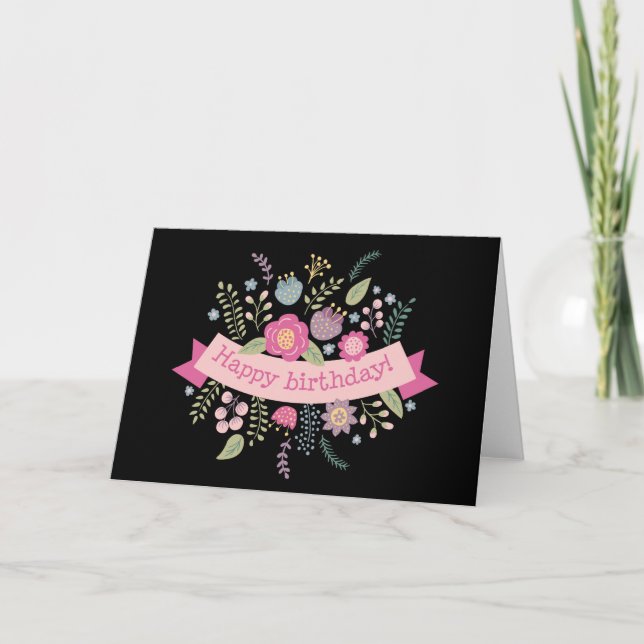 Birthday flowers card (Front)