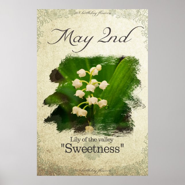 Birthday flowers on May 2nd "Lily of the valley" Poster (Front)