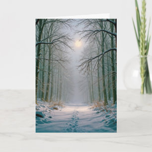 Birthday Footprints In a Forest Lit By Moonlight Card