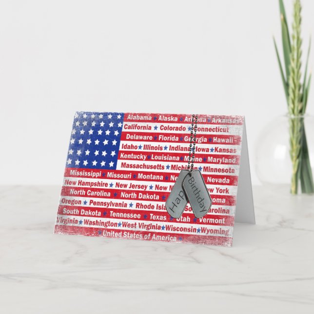 Birthday For a Military Soldier Card (Front)