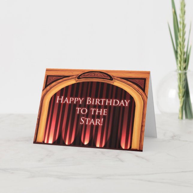 Birthday for a Star or Actor with Stage Card (Front)