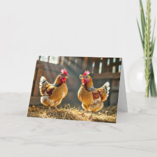 Birthday For Best Friend with Funny Chickens Card