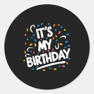Birthday for boys girls kids men women funny classic round sticker