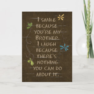 Birthday for Brother humour-floral glitter Card