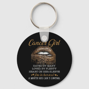 Birthday For Cancer Zodiac Girl Woman With Leopard Key Ring