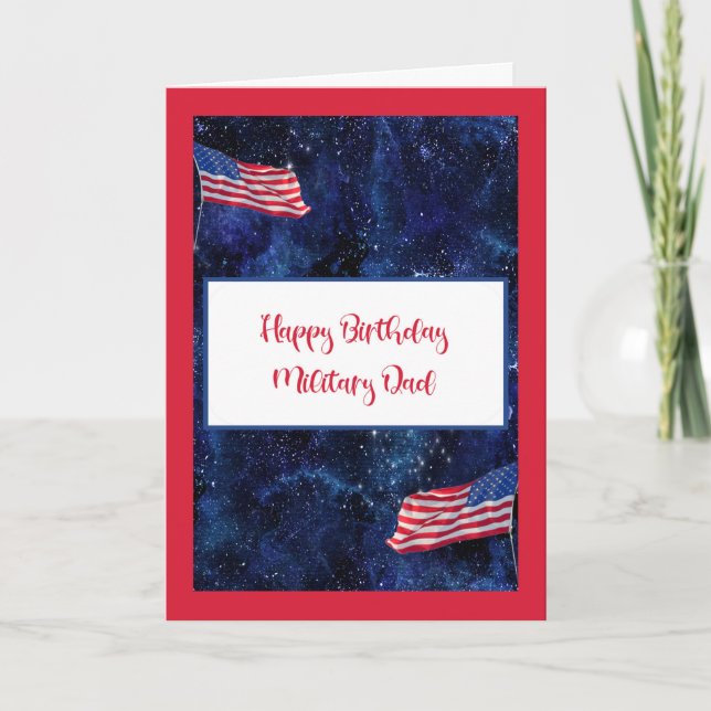 Birthday for Dad in the Military Card (Front)