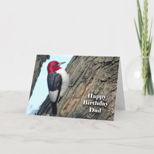 Birthday for Dad, Red-headed Woodpecker Card