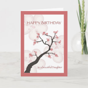 Birthday for Daughter, Chinese Blossom Tree Card