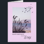 Birthday for Ex-Wife, seaside scene<br><div class="desc">A lovely birthday card for your ex-wife. A seaside scene with silhouetted grass and seagulls. A lovely tranquil scene to promote memories of seaside holidays. A lovely verse inside completes this birthday card to say to your wife 'happy birthday".</div>
