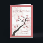 Birthday for Granddaughter, Chinese Blossom Tree Card<br><div class="desc">Beautiful birthday card for your granddaughter features illustration of a Chinese blossom tree with pink flower petals in a frame of coordinating colours.</div>