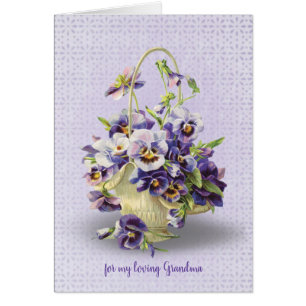 birthday for Grandma pansy basket