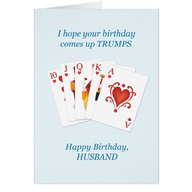 Birthday for Husband, Hearts Full House (Front)