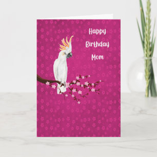 Birthday for Mum in Hot Pink with Cockatoo Card