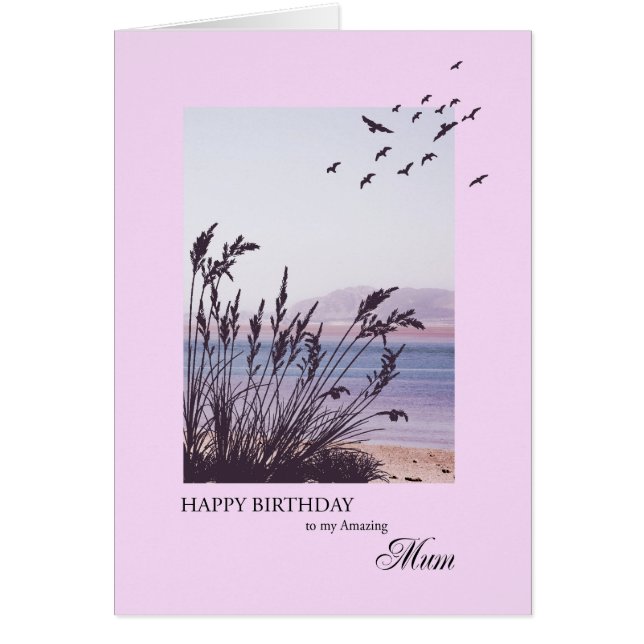 Birthday for Mum, seaside scene (Front)