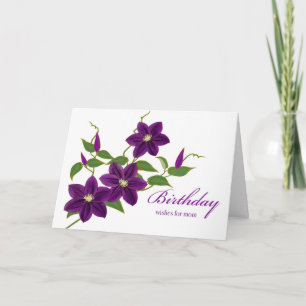 Birthday for Mum with Purple Clematis Vine Card