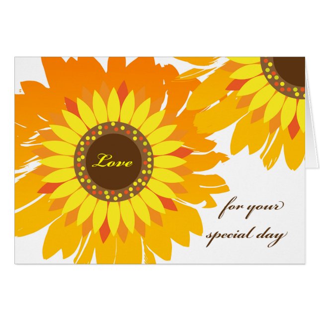 Birthday for Partner, Bright Sunflowers (Front Horizontal)