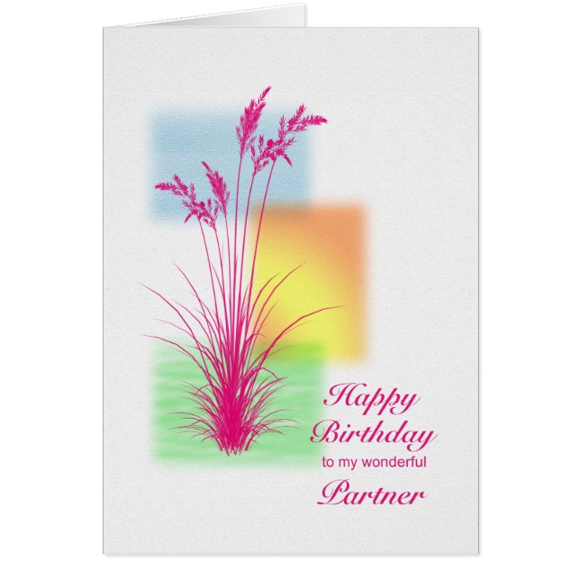 Birthday for Partner, grasses scene (Front)