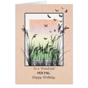 Birthday for Pen Pal, with butterflies