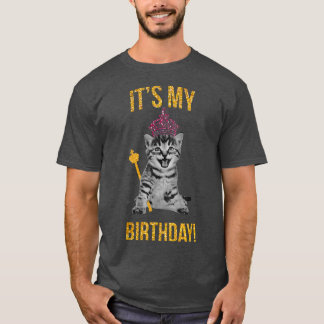 Birthday  For Queens Cat Lovers Funny Kitty Animal T-Shirt