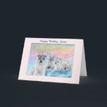 Birthday for Sister, west highland terrier dog Card<br><div class="desc">A pastel coloured birthday card for Sister,  featuring four west highland white terriers. The westie in the foreground is wearing a delicate crown.</div>