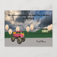 Birthday for Young Boy Truck Theme
