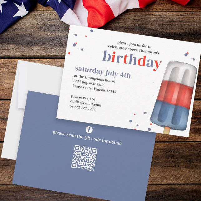 Birthday Fourth of July Cute Summer Invitation (Creator Uploaded)