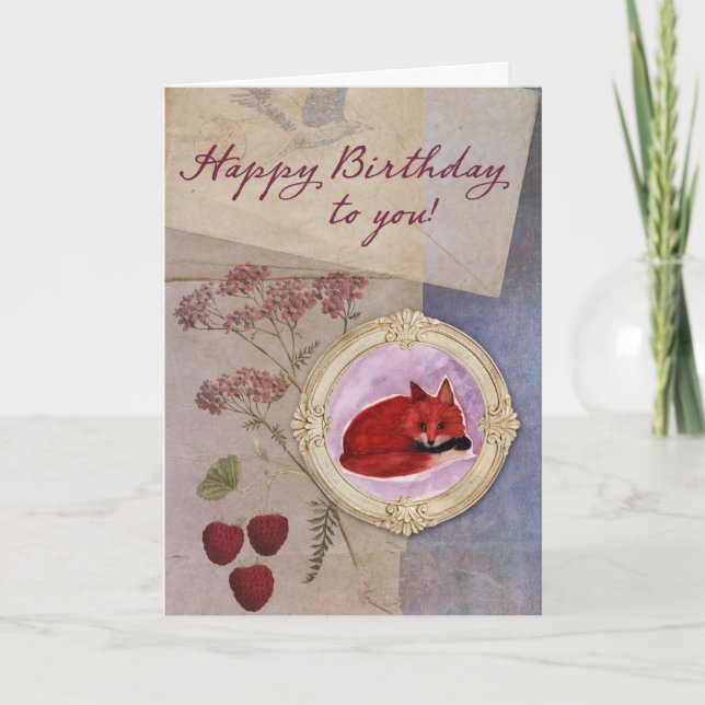 Birthday Fox Card (Front)
