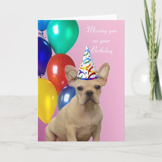 Birthday French Bulldog Card (Front)