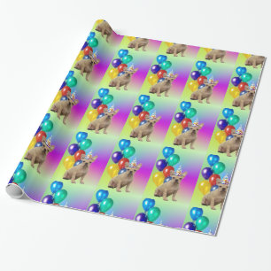 Birthday French Bulldog Dog wrapping paper