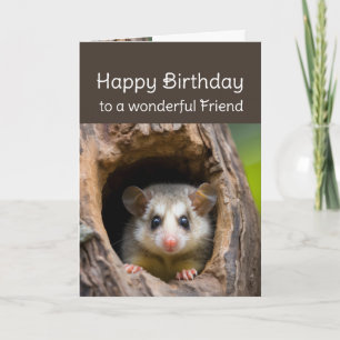 Birthday Friend Cute Fun Nuts About You Opposum Card