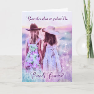 Birthday Friends Forever Little Cowgirls Purple Card