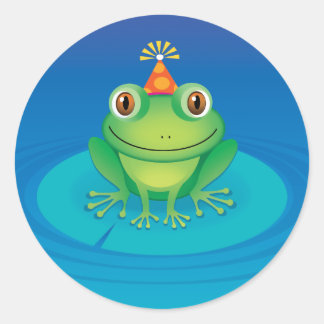 Birthday Frog Classic Round Sticker
