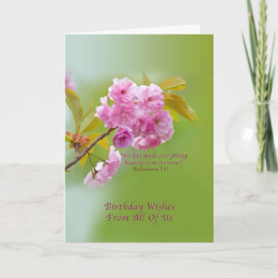 Birthday, From All of Us, Cherry Blossoms Card