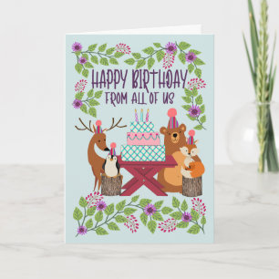 Birthday From All Woodland Animals Card