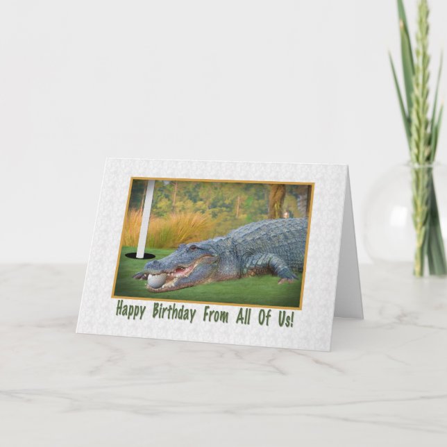 Birthday, From Group, Golf, Alligator Card (Front)