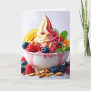 Birthday Frozen Yogurt With Fruit and Nuts Card