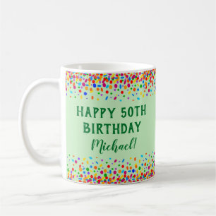 Birthday Fun Colourful Confetti Coffee Mug
