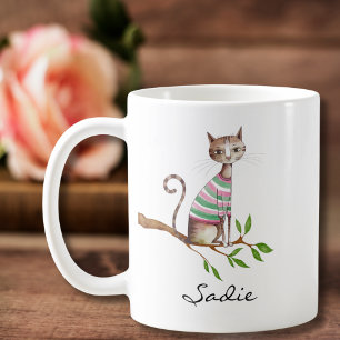 Birthday Funny Cat Cute Cat Mum Personalised  Coffee Mug