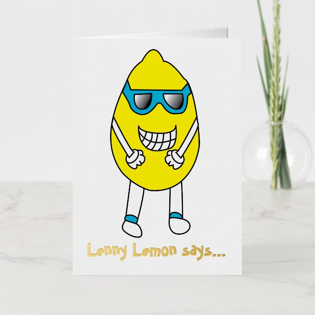 Birthday Funny Lemon Foil Greeting Card (Front)