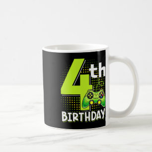 Birthday Gamer 4 Years Old Funny Video Game Boys Coffee Mug
