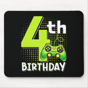 Birthday Gamer 4 Years Old Funny Video Game Boys Mouse Pad