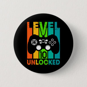 Birthday Gamer Boy Or Gamer Girl - Level 10 Unlock 6 Cm Round Badge