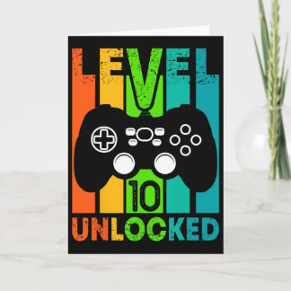 Birthday Gamer Boy Or Gamer Girl - Level 10 Unlock Card