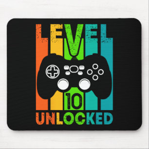 Birthday Gamer Boy Or Gamer Girl - Level 10 Unlock Mouse Pad