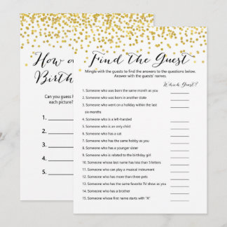 Birthday Games x2 - how old | find the guest Invitation