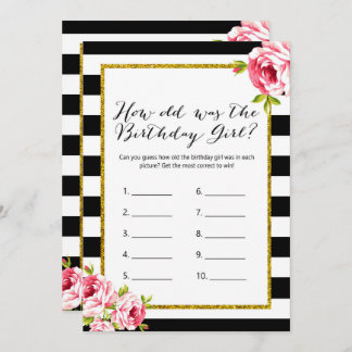 Birthday Games x2 - how old | who knows her Invitation