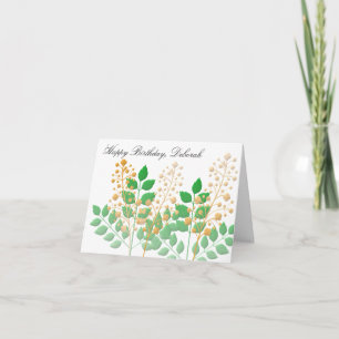 Birthday Garden Flowers and Leaves Card