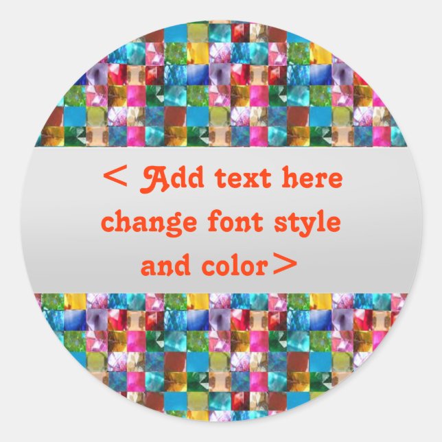 BIRTHDAY GEMS JEWELS PEARLS Border Frames Classic Round Sticker (Front)