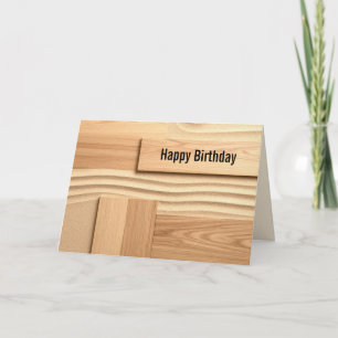 Birthday Geometric Wood On Sand Design Card