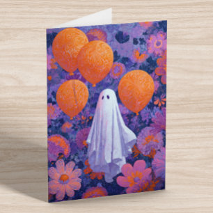 Birthday Ghost Halloween Postcard